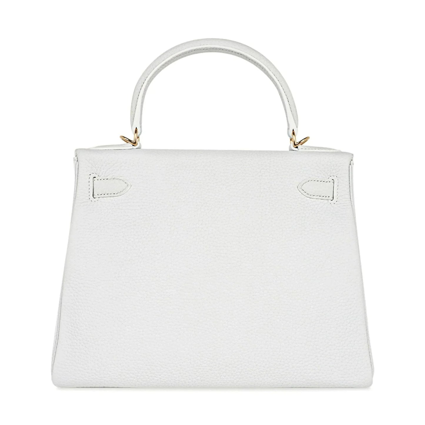Kelly 28 Retourne Bag White Clemence Leather with Gold Hardware