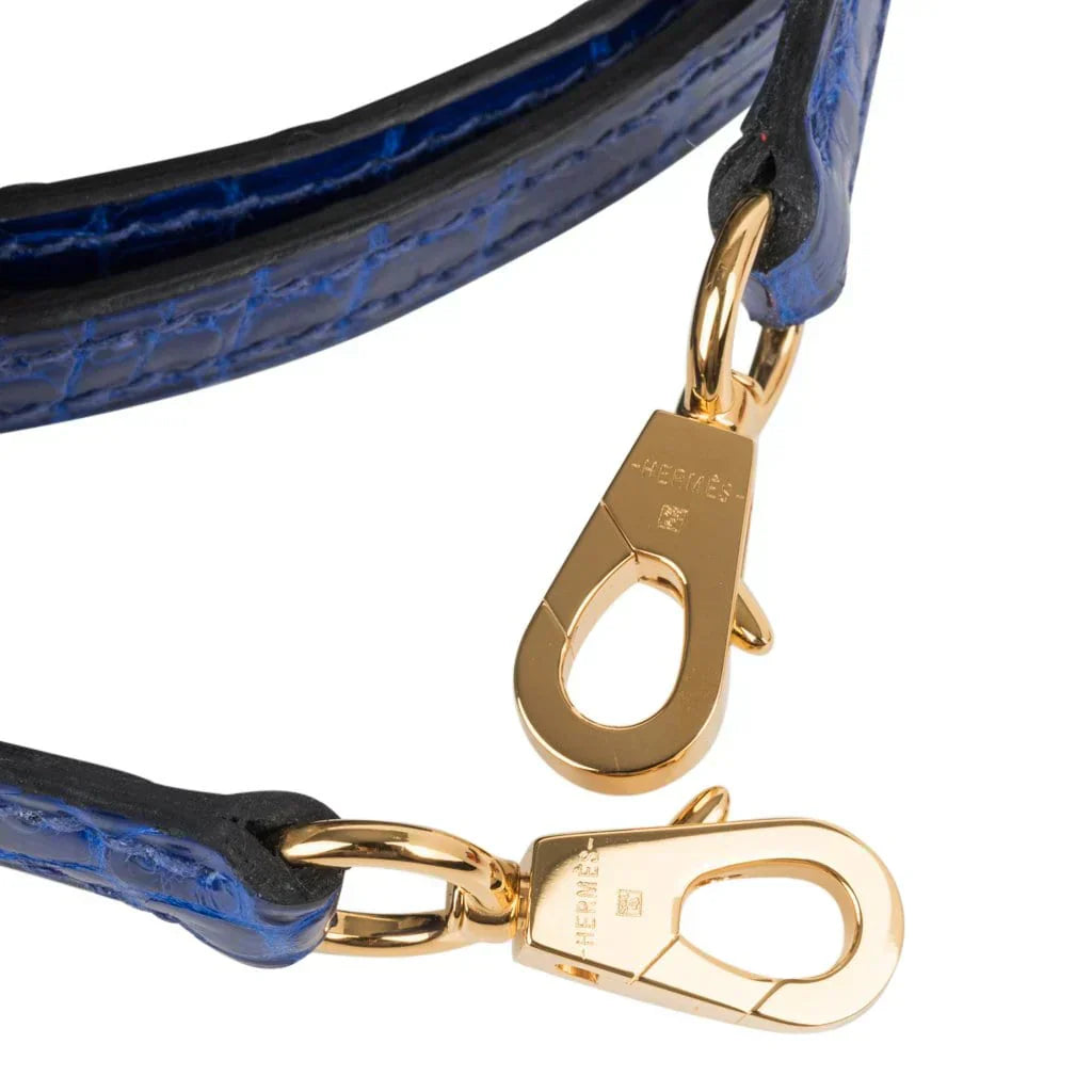 Kelly 20 Mini Sellier Bag Blue Electric Alligator Gold Hardware Limited