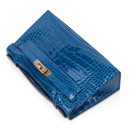 Kelly Pochette Mykonos Alligator Gold Hardware