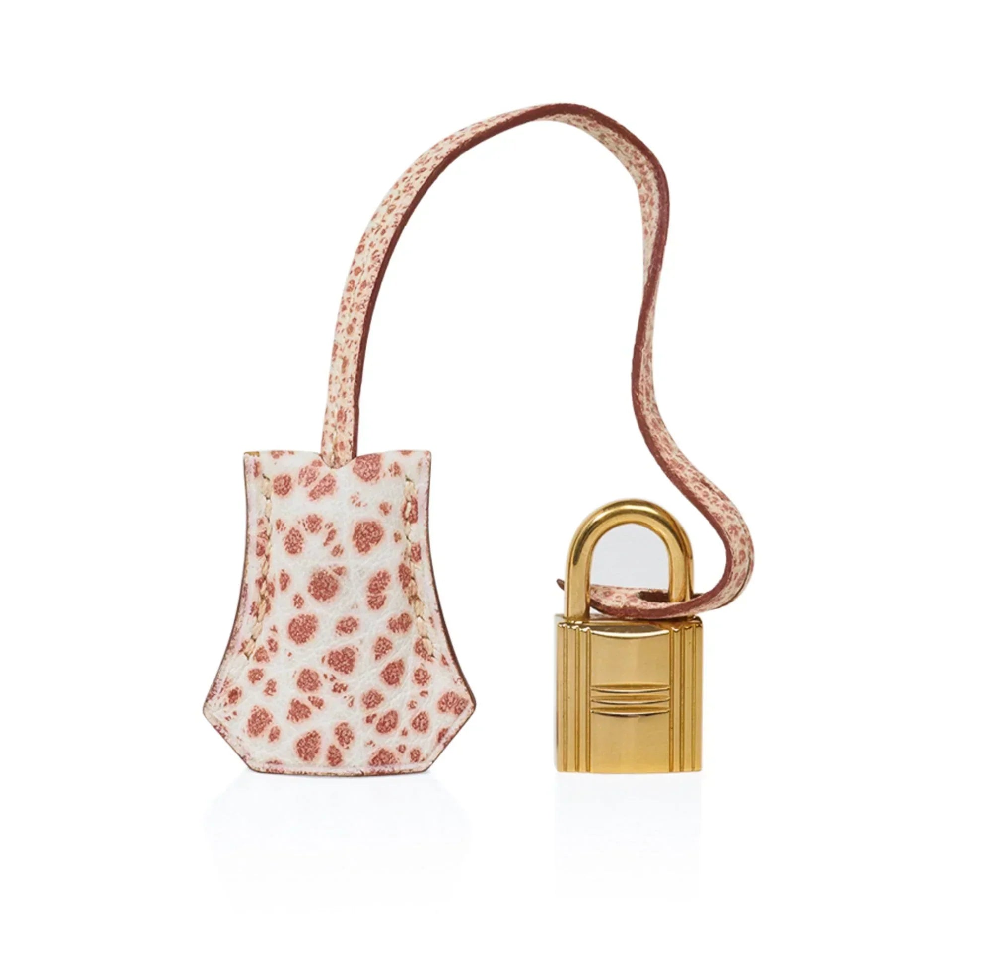 Kelly 28 Pink Dalmation Buffalo Skipper Leather Bag Gold Hardware