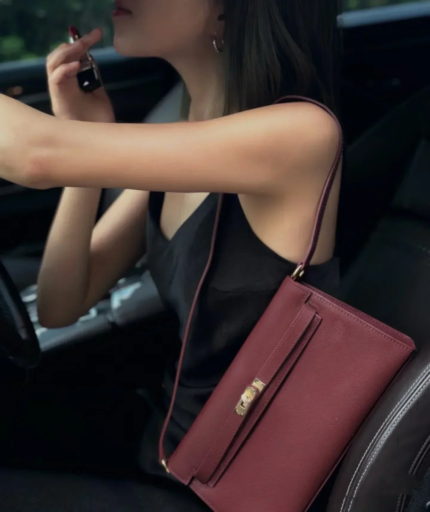Kelly To Go Evercolor Leather Handheld Crossbody Palladium Hardware