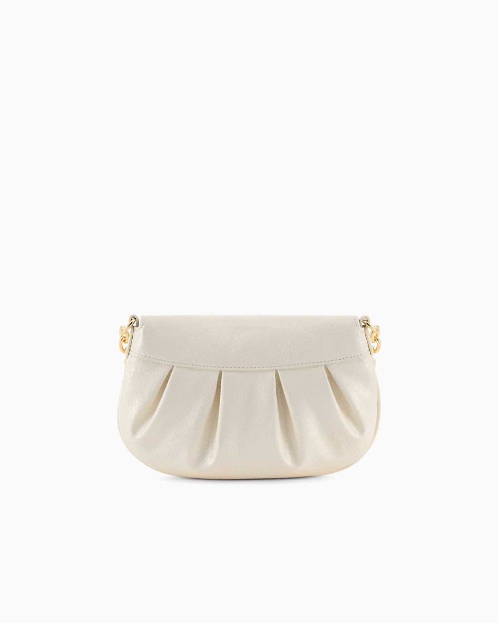 Elegant Ruched Crossbody Bag with Gold Chain Accents