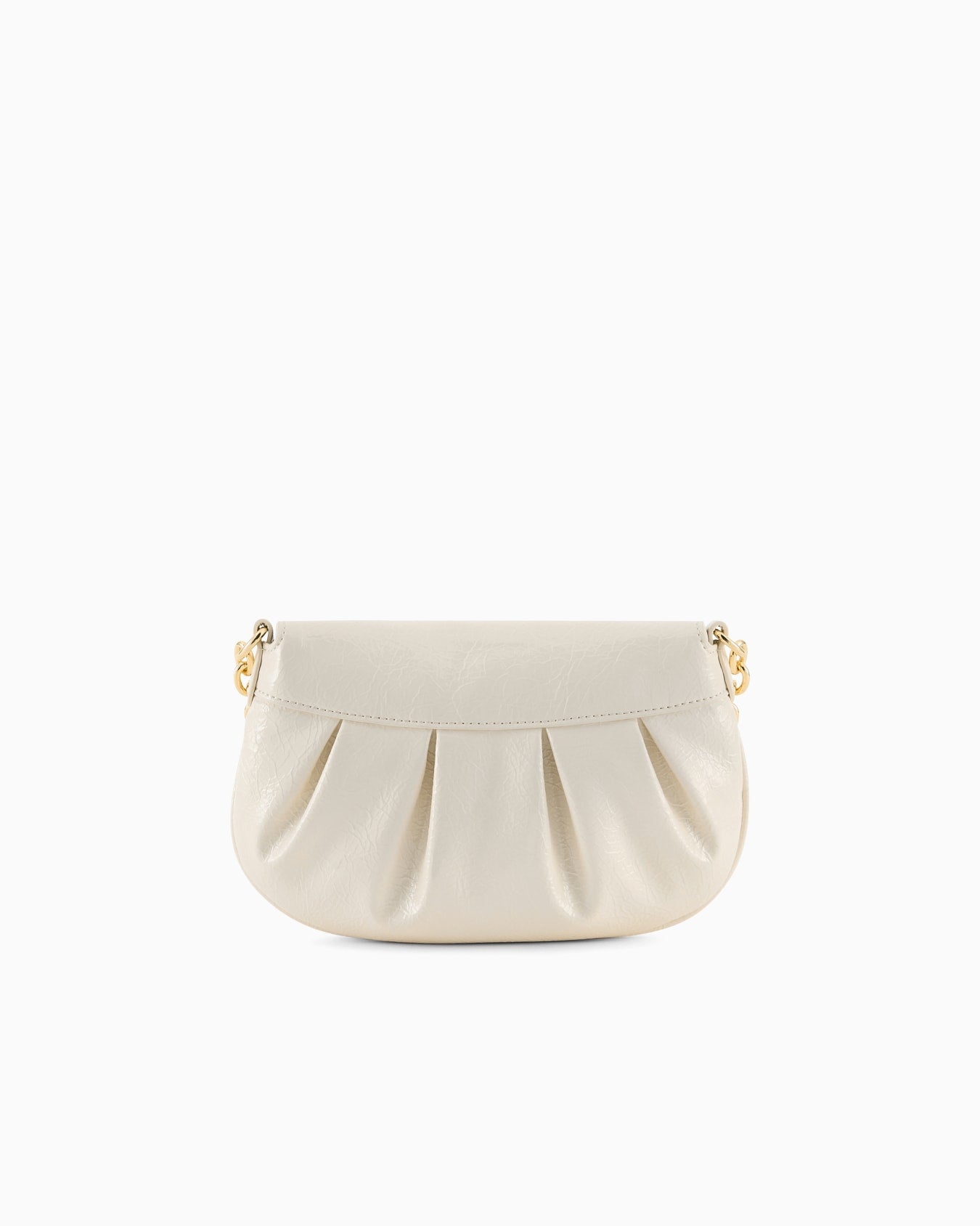Elegant Ruched Crossbody Bag with Gold Chain Accents