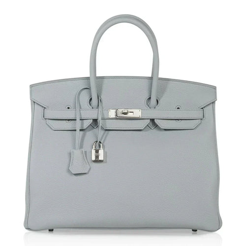 Birkin 35 Bag Blue Bleu Pale Togo Palladium Hardware