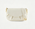 Elegant Ruched Crossbody Bag with Gold Chain Accents