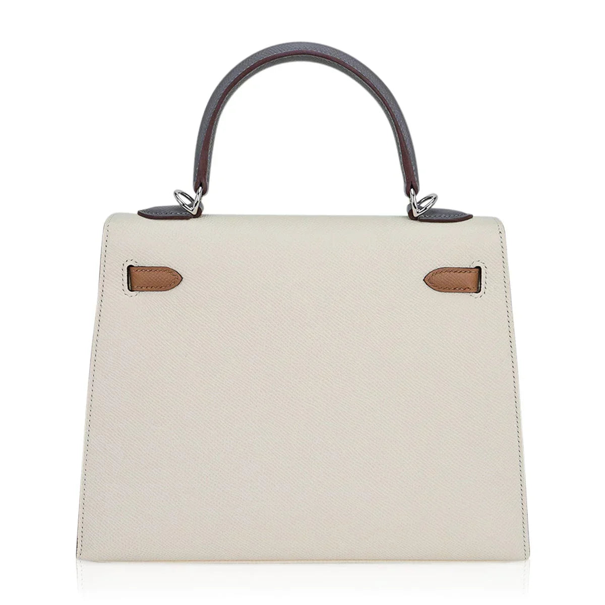 Kelly Sellier 25 Bag Nata Chai & Gris Meyer Epsom Leather with Palladium Hardware