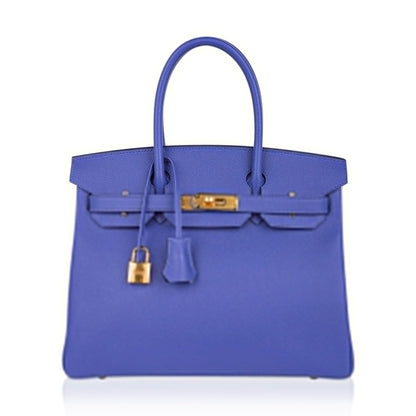 Birkin 30 Bag Blue Brighton Epsom Leather with Gold Hardware