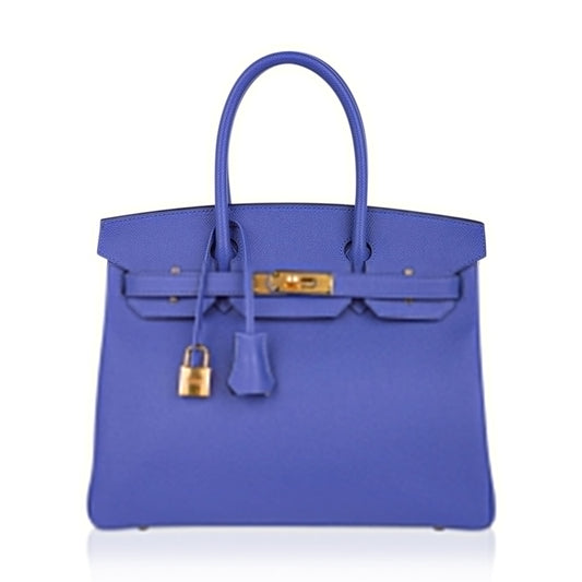 Birkin 30 Bag Blue Brighton Epsom Leather with Gold Hardware