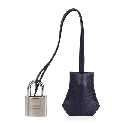 Birkin Sellier 25 Bag Blue Indigo Epsom Leather with Palladium Hardware