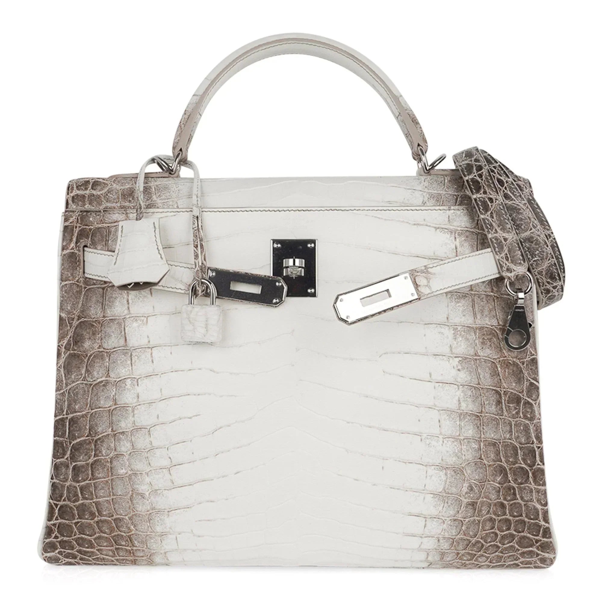 Limited Edition Kelly 32 Bag Himalaya Crocodile with Palladium Hardware