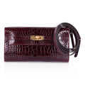 Kelly Classique To Go Wallet Bordeaux Alligator Gold Hardware New w/Box
