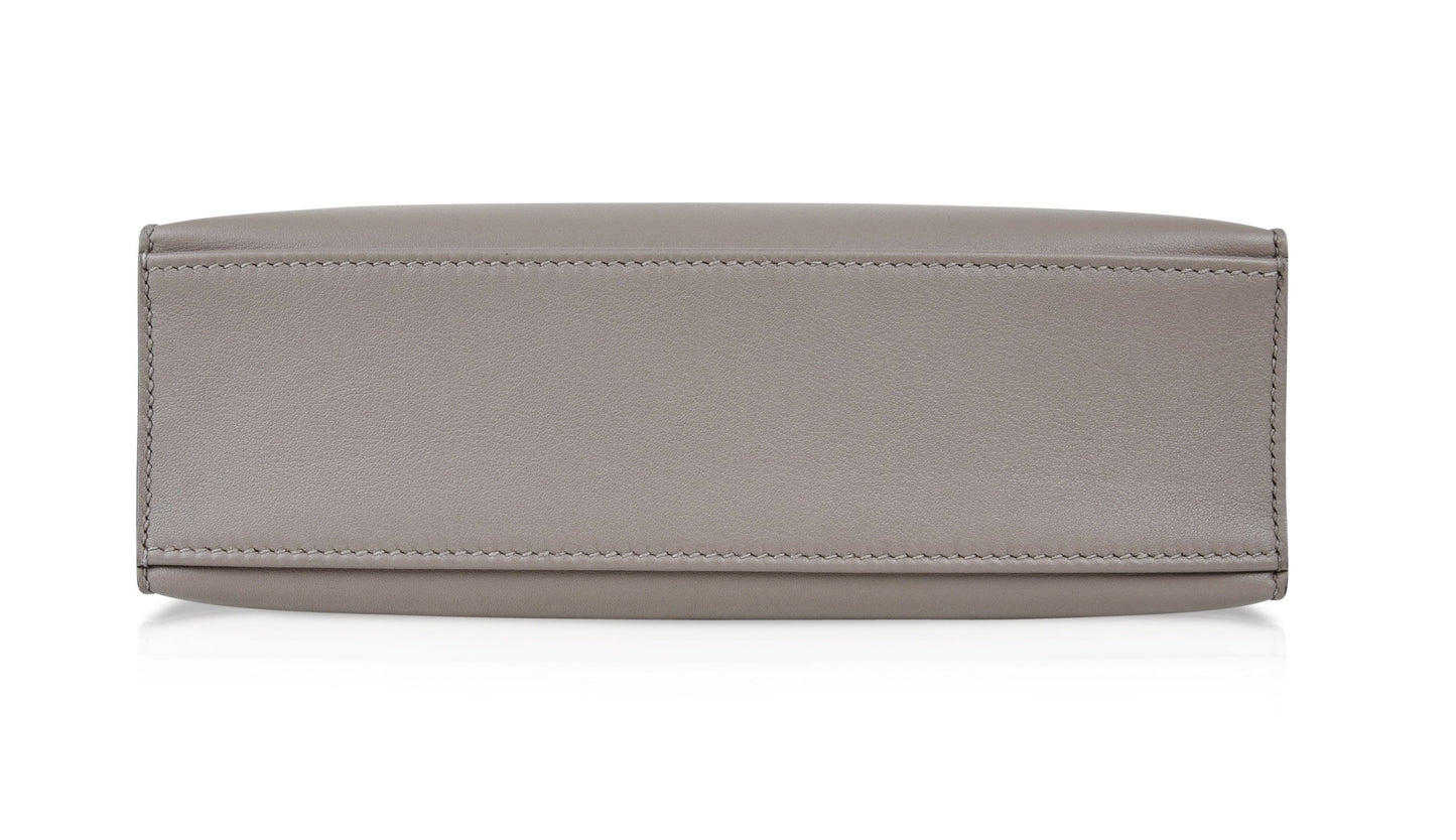 Kelly Pochette Gris Asphalte Swift Gold Hardware