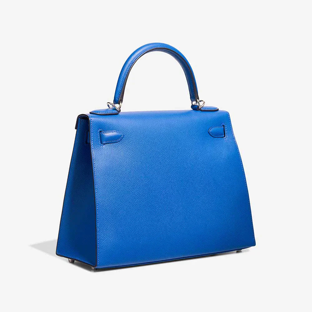 Kelly 2nd-Generation Epsom Blue Royal Palladium Hardware