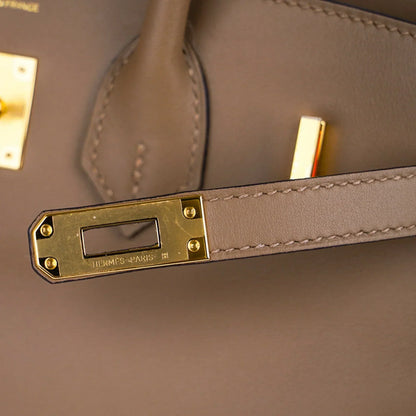 Birkin 25 Beige De Weimar Veau Jonathan Leather Gold Hardware