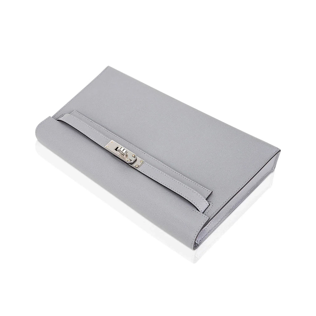Kelly Elan Gris Pantin Veau Madame Leather with Palladium Hardware