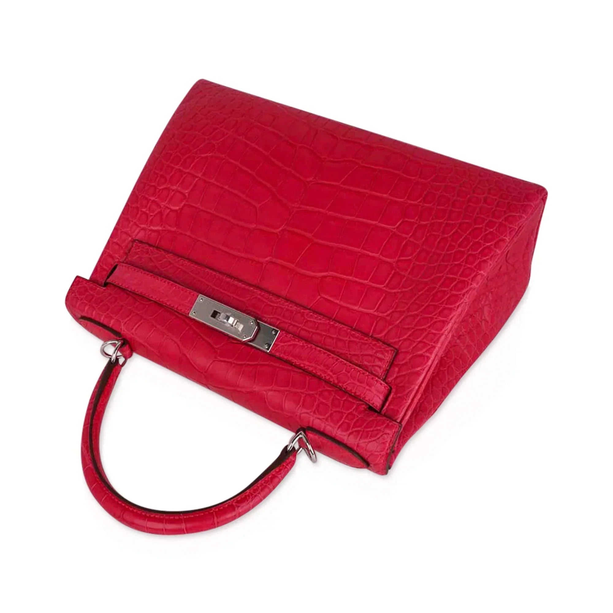 Kelly 28 Bag Rose Extreme Matte Alligator with Palladium Hardware