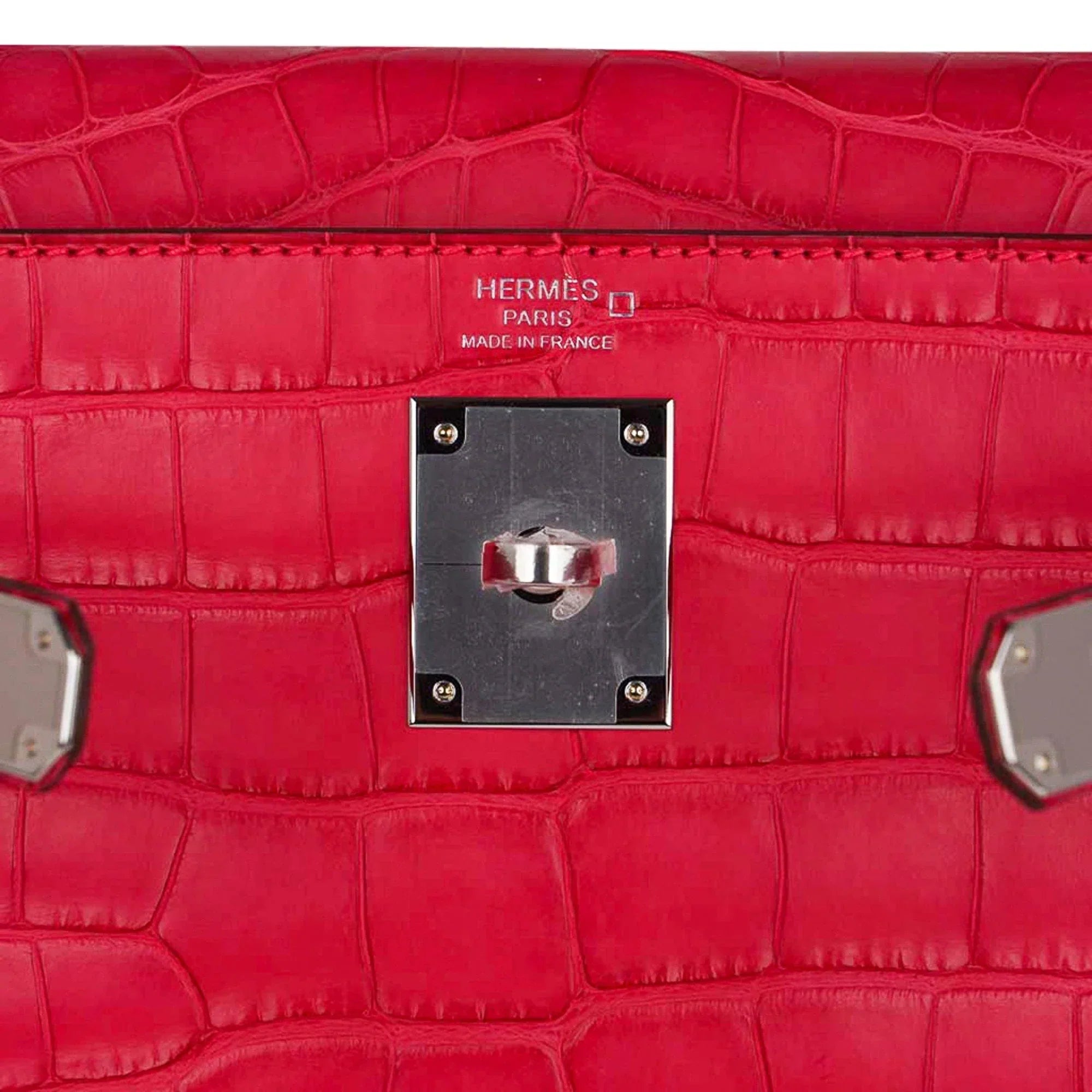 Kelly 28 Bag Rose Extreme Matte Alligator with Palladium Hardware