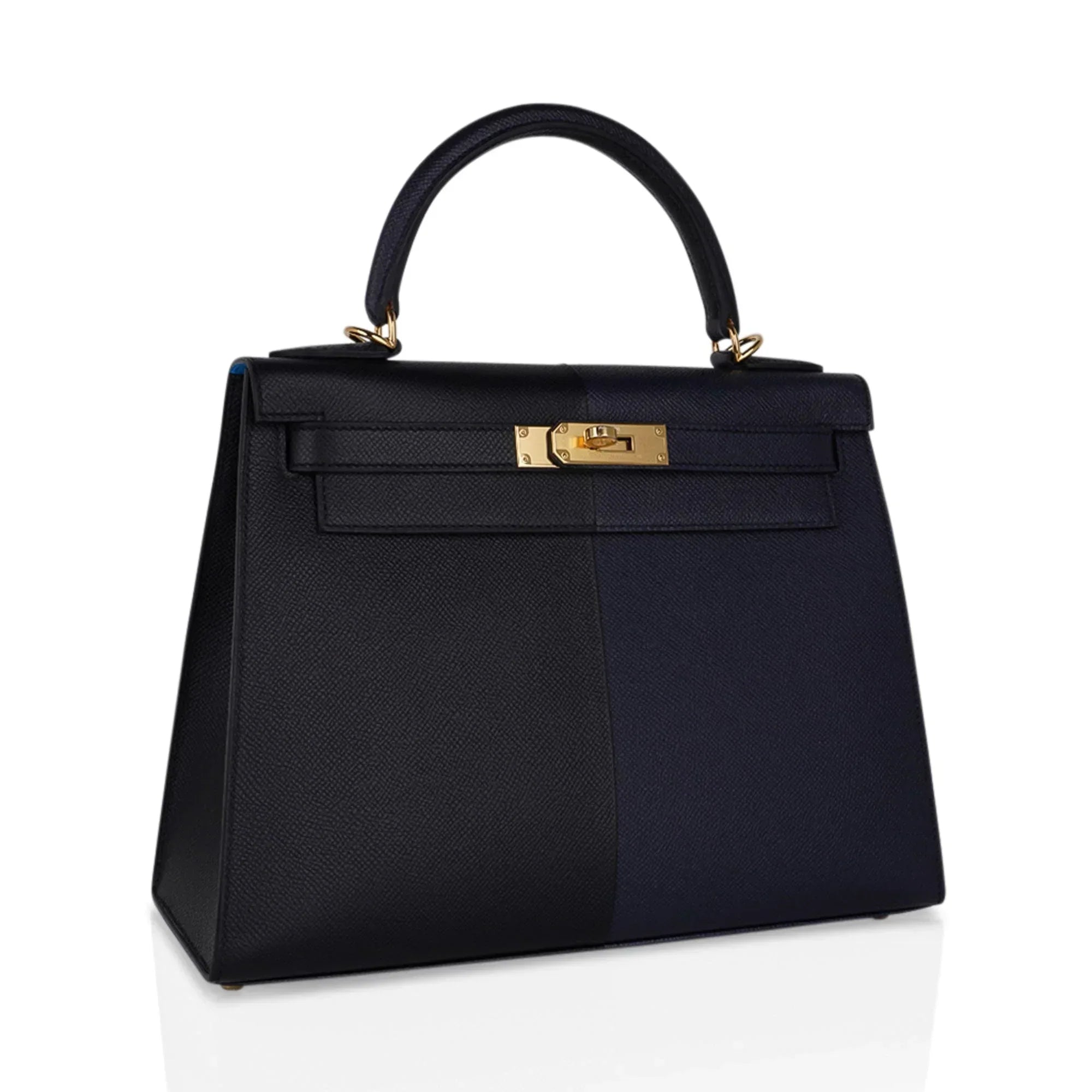Kelly Casaque 28 Bag Black / Bleu Indigo Sellier Limited Edition