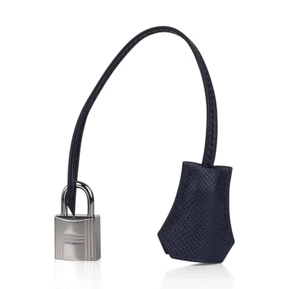 Kelly 28 Bag Blue Indigo Sellier Epsom Palladium Hardware New/Box