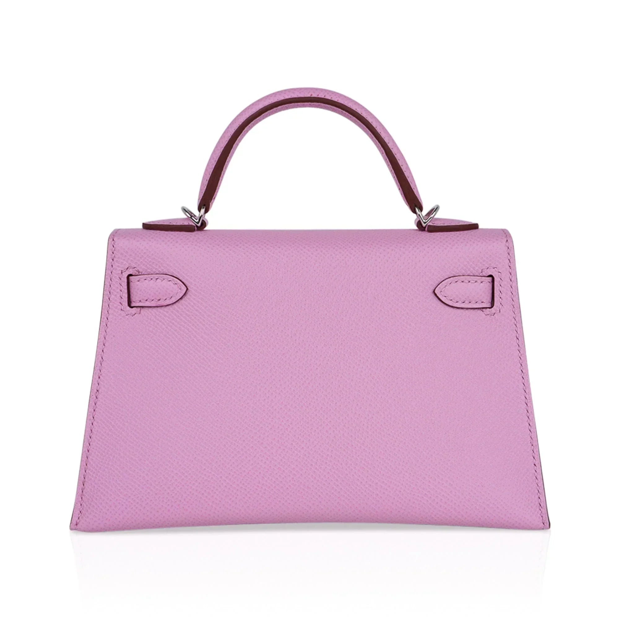 Mini Kelly 20 Bag Sellier Mauve Sylvestre Epsom with Palladium Hardware