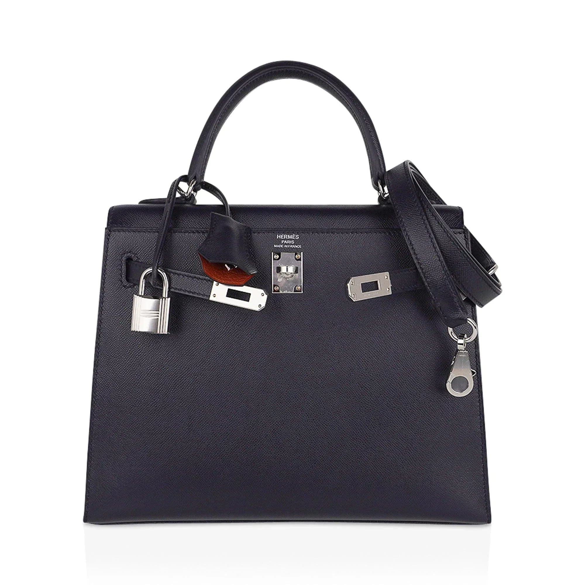 Verso Kelly Sellier 25 Bag Bleu de Minuit & Etrusque Veau Madame Leather with Palladium Hardware