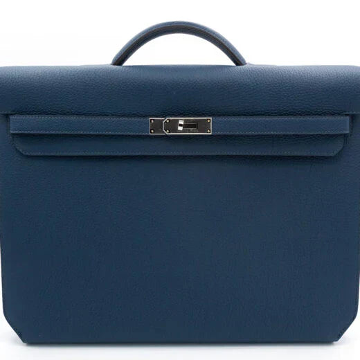Kelly Depeches 36 Document Holder In Bleu De Prusse Togo Calfskin