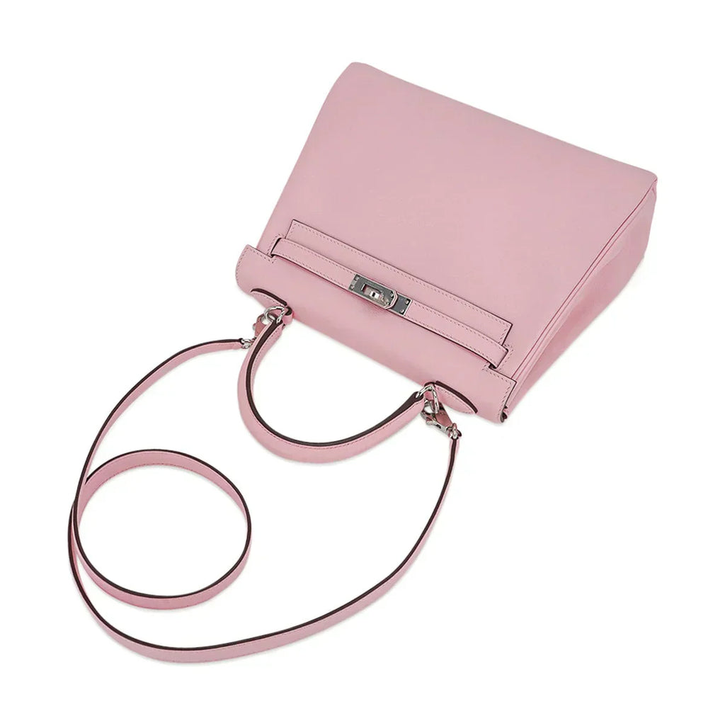 Kelly 25 Bag Rose Sakura Swift Leather with Palladium Hardware