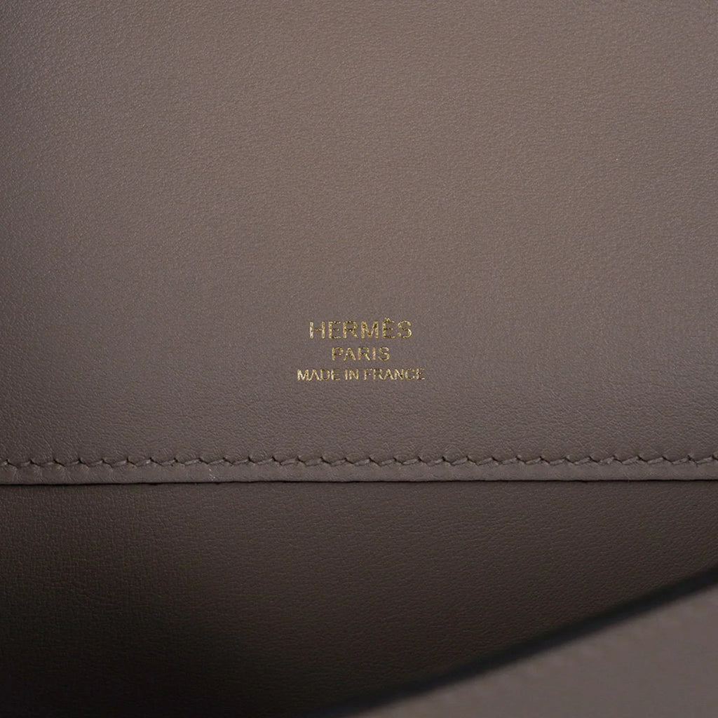 Kelly Cut Bag Gris Asphalte Gray Clutch Swift Gold Hardware
