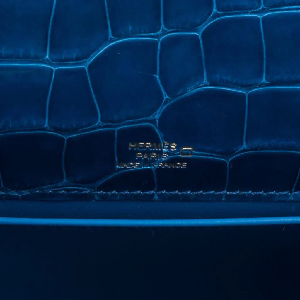 Kelly Pochette Mykonos Alligator Gold Hardware