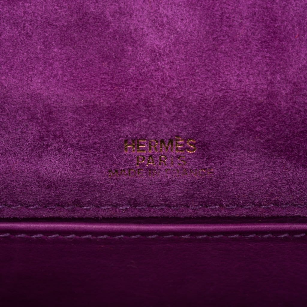 Kelly Pochette Doblis (Suede) Violet Purple Clutch Bag Gold