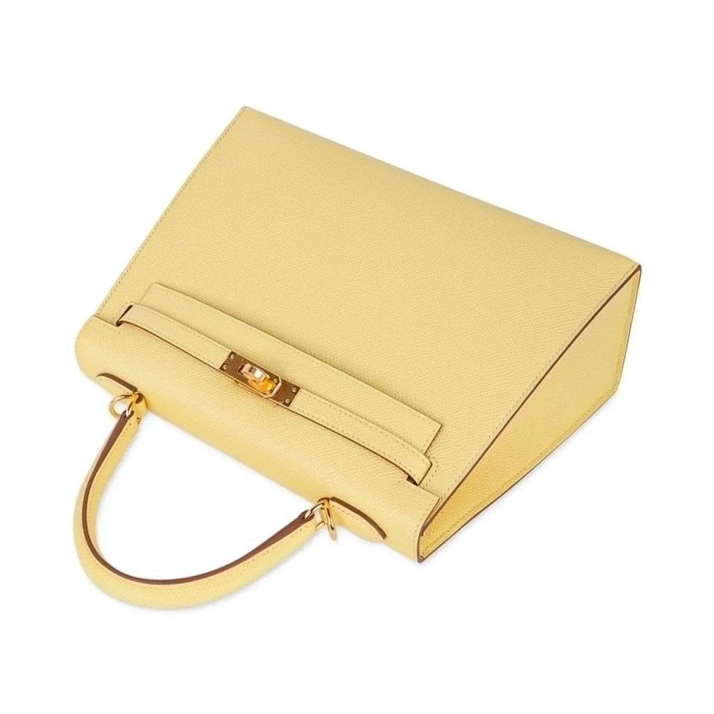 Kelly 25 Bag Jaune Poussin Epsom Gold Hardware
