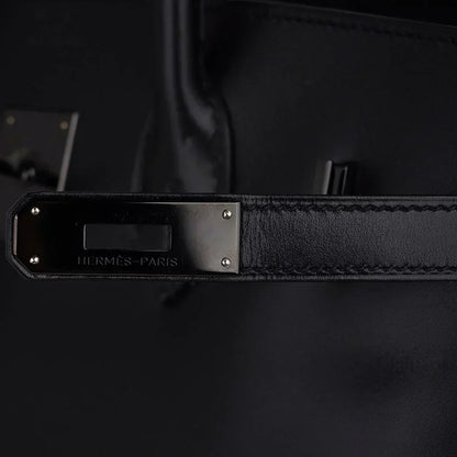 Birkin 35 Bag So Black Box Leather Limited Edition Very Rare