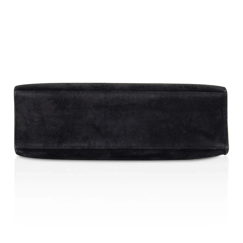Kelly Pochette Black Doblis Suede Palladium