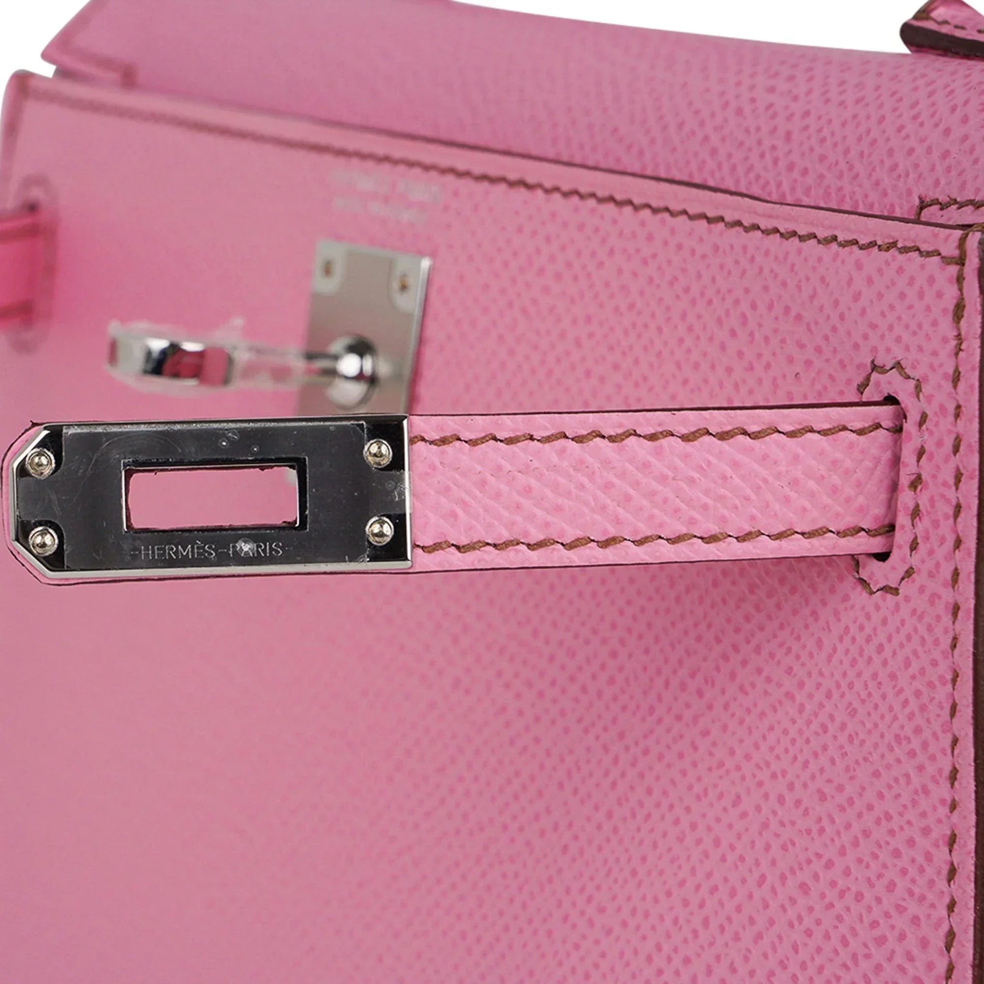 Mini Kelly 20 Sellier Bag in 5P Pink Bubblegum Epsom Leather with Palladium Hardware