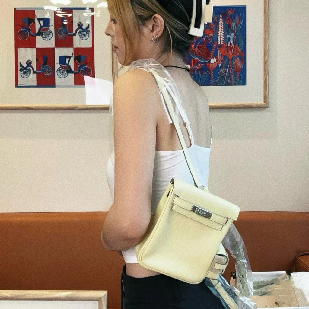 Kelly White Jump Backpack Palladium Hardware