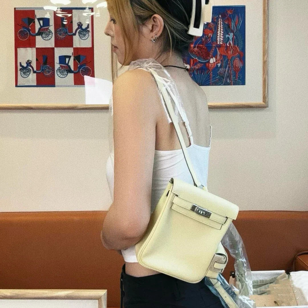 Kelly White Jump Backpack Palladium Hardware