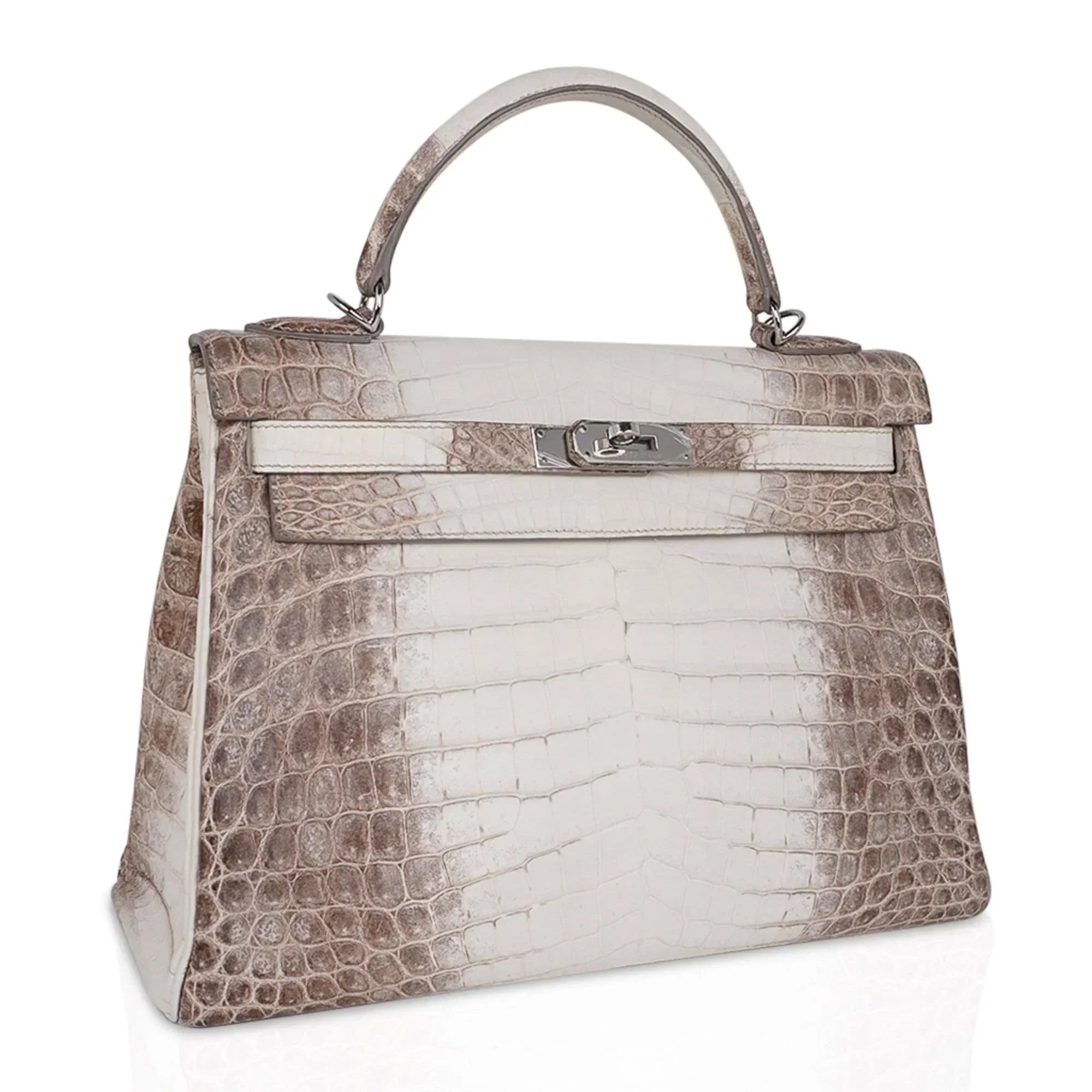 Limited Edition Kelly 32 Bag in Himalaya Crocodile with Palladium Hardware
