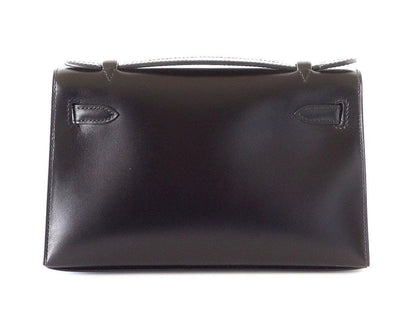 Kelly Pochette Clutch Bag Limited Edition So Black Box Leather Very Rare