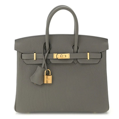 Birkin 25 Gris Meyer crafted from incredibly soft Togo calfskin leather