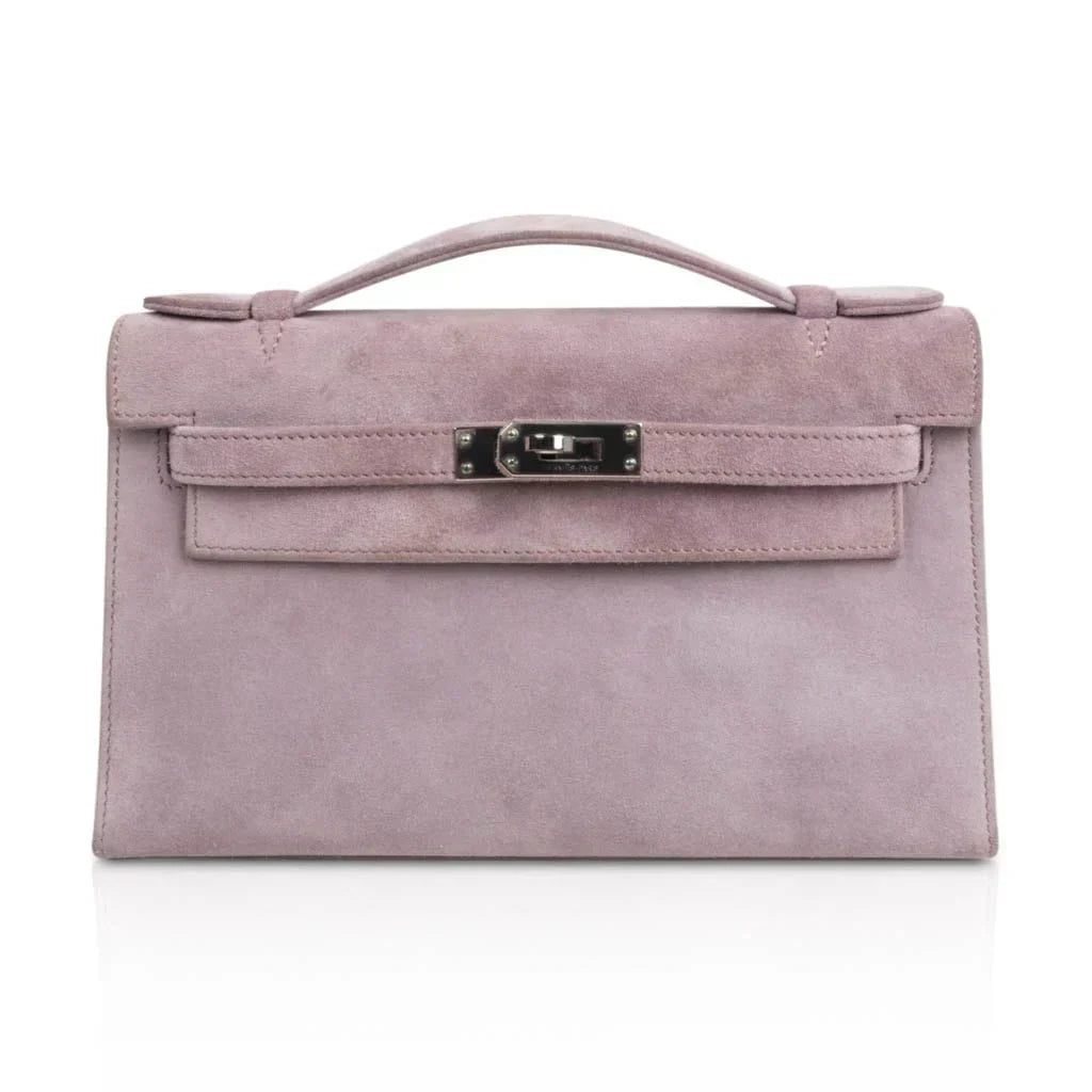 Kelly Pochette Lilac Doblis Suede Palladium
