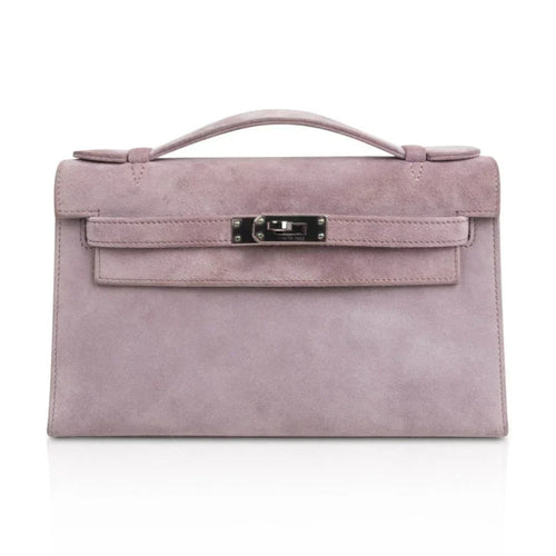 Kelly Pochette Lilac Doblis Suede Palladium
