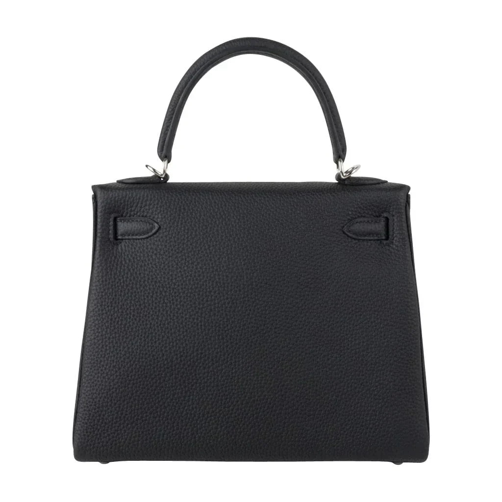 Kelly 25 Bag Black Togo Palladium Hardware (Retourne)