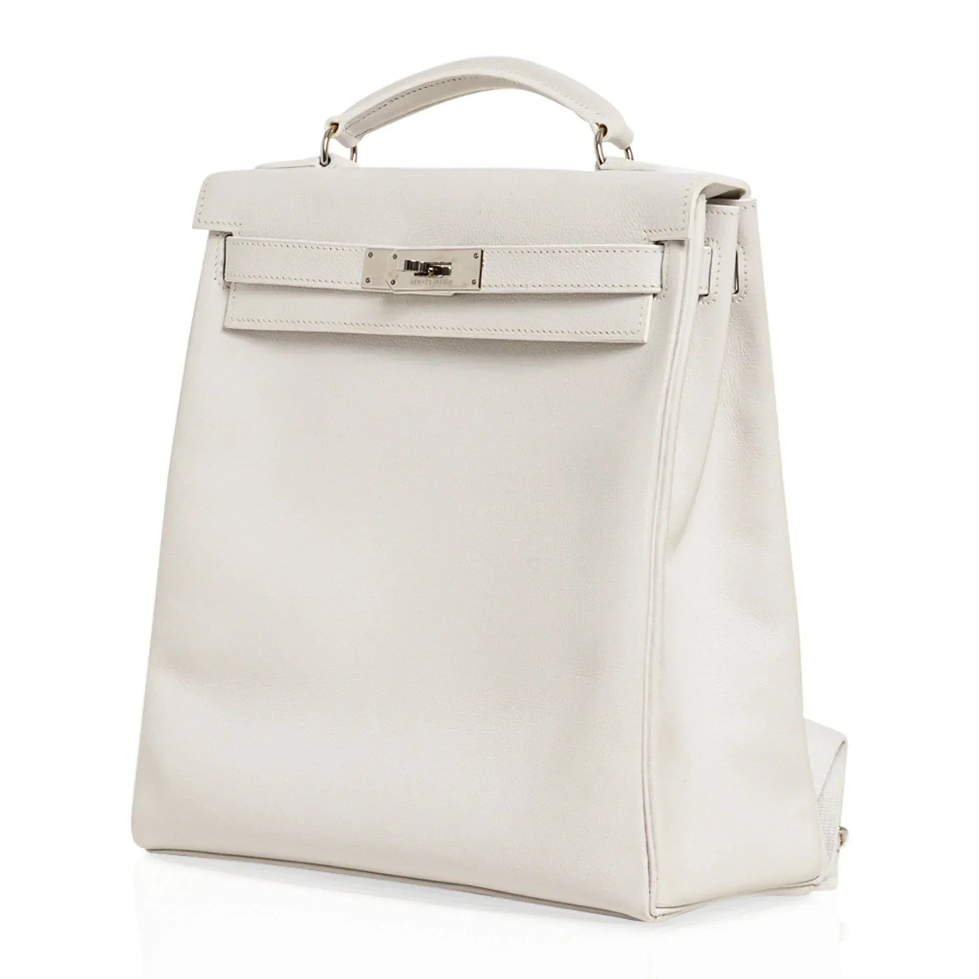 Kelly Ado 28 Bag White Evergrain Palladium Hardware
