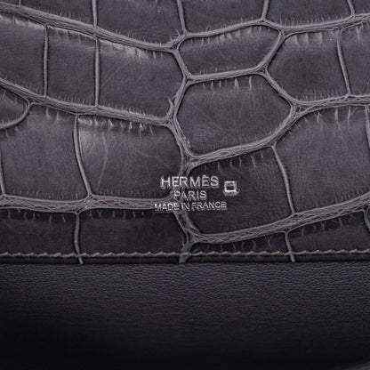 Kelly Cut Bag Gris Paris Grey Matte Alligator Palladium VERY rare