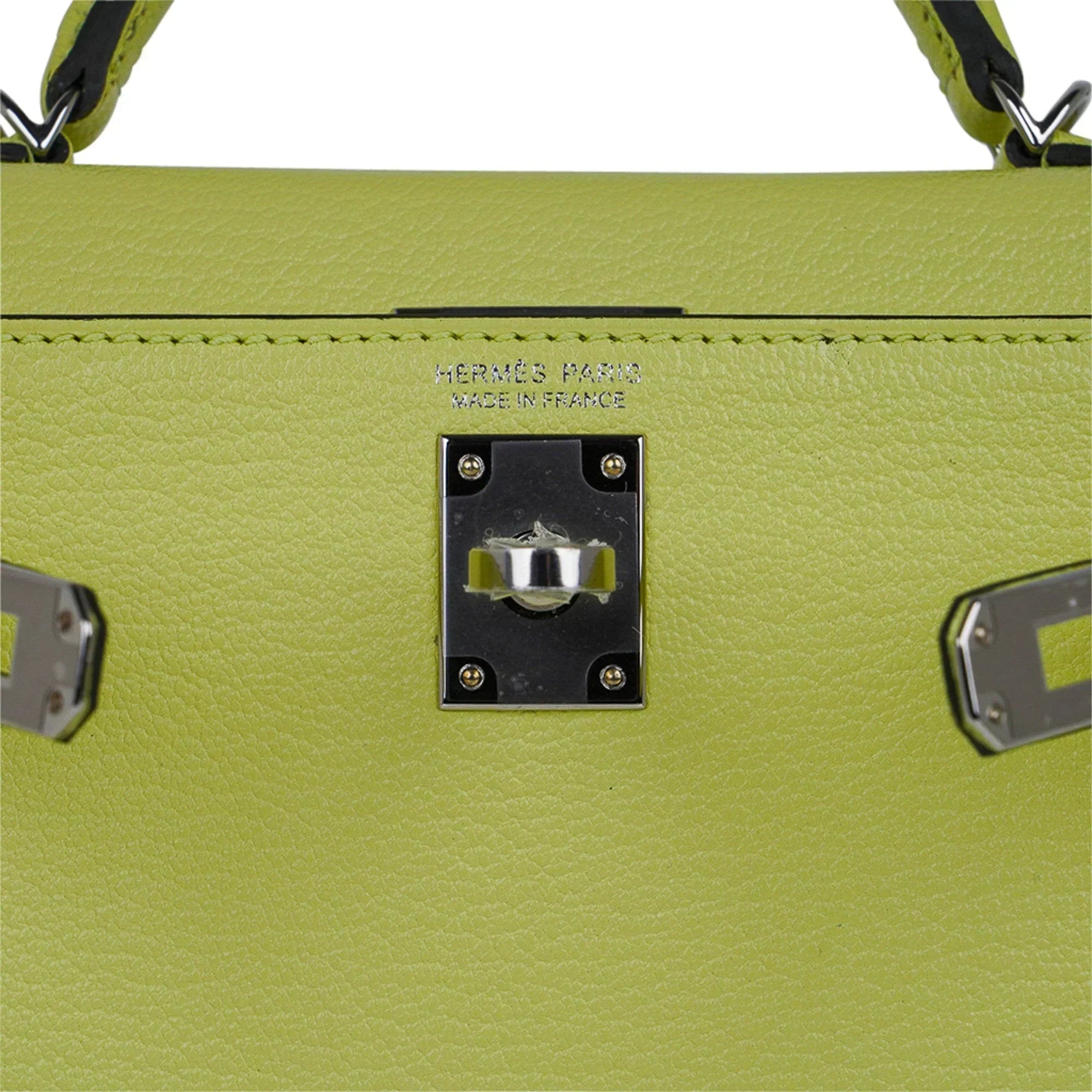 Mini Kelly 20 Bag Sellier Jaune Bourgeon Chevre Leather with Palladium Hardware
