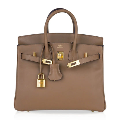 Birkin 25 Beige De Weimar Veau Jonathan Leather Gold Hardware