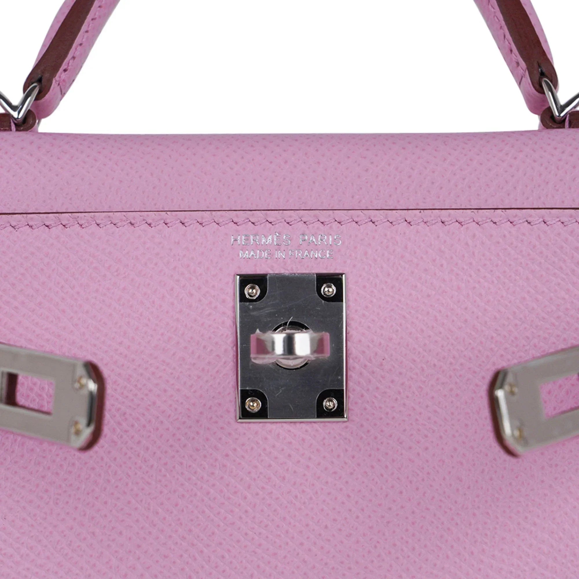 Mini Kelly 20 Bag Sellier Mauve Sylvestre Epsom with Palladium Hardware