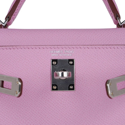 Mini Kelly 20 Bag Sellier Mauve Sylvestre Epsom with Palladium Hardware