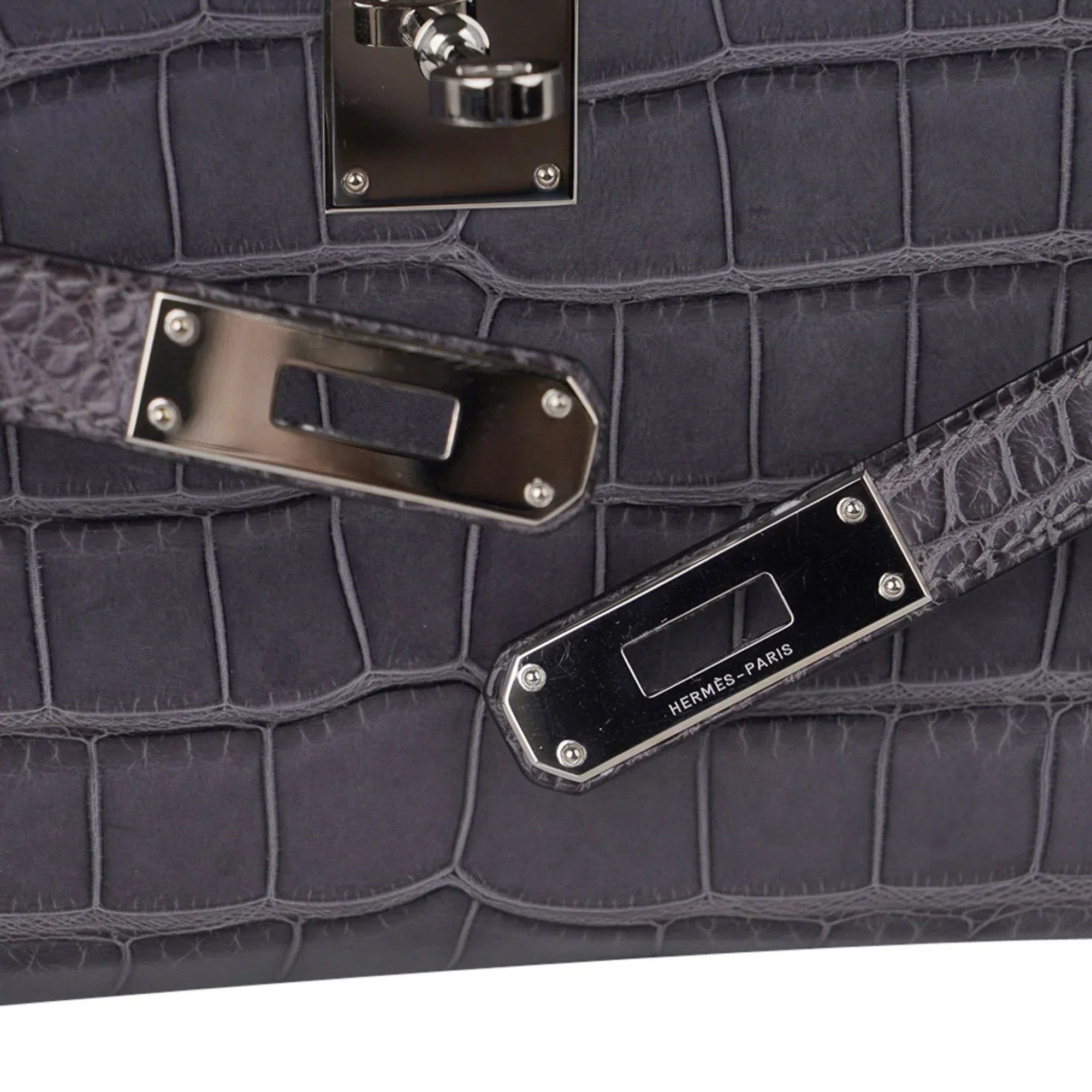 Kelly Cut Bag Gris Paris Grey Matte Alligator Palladium VERY rare