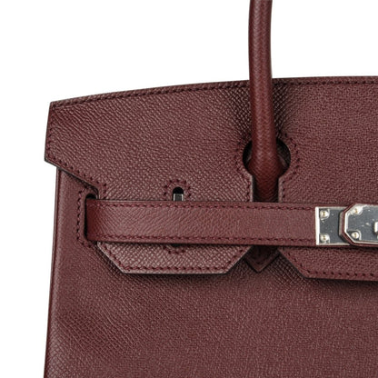 Birkin 30 Bag Bordeaux Epsom Palladium Hardware